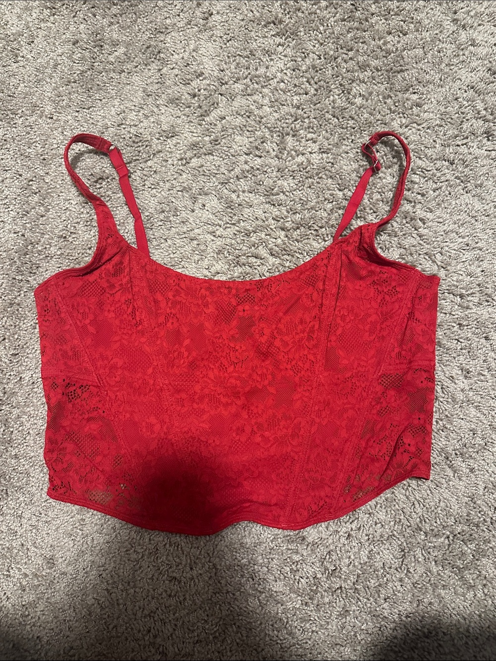 Hollister Red Lace Crop Cami